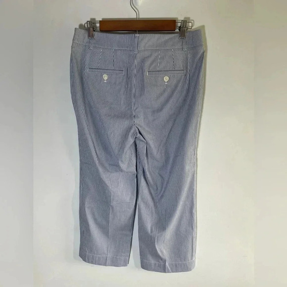 NWT Talbots "Chelsea" Blue & White Striped‎ Capris Pants Size 4 NEW 0071 - Picture 3 of 10